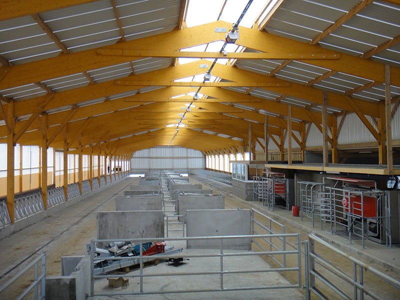 Hangar agricole, Bâtiment de stockage - Bois lamellé-collé